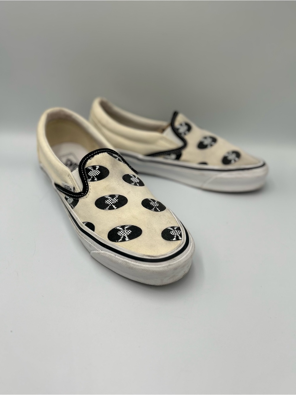 Van’s Record Vinyl Slip-On Canvas Shoes Music Rock n Roll Club Mens 6.5